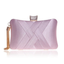 Load image into Gallery viewer, Ladies Purse Chain Handbags Women Evening Bag Purple Bride Wedding Party Hand Bags Clutches Satin Handbag Evening
